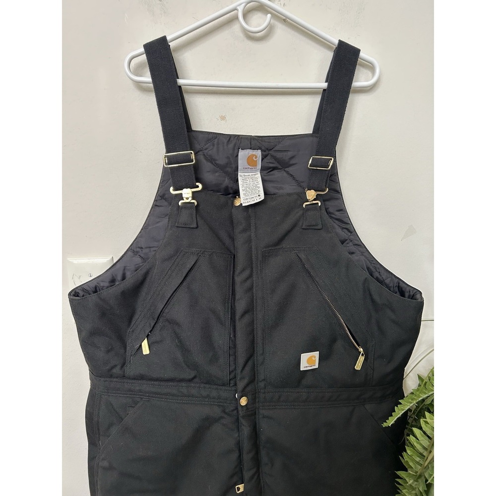 Carhartt Men's Extreme Yukon Arctic Quilt Insulated Bib Overalls R33-Black 42x30 - Picture 3 of 6